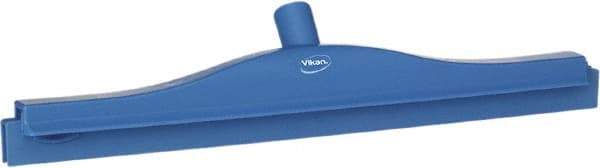 Vikan - 20" Rubber Blade Floor Squeegee - Double Edge, Blue, Plastic Holder - A1 Tooling