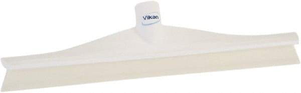 Vikan - 15-3/4" Rubber Blade Floor Squeegee - Single Edge, White, Plastic Holder - A1 Tooling