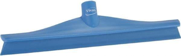 Vikan - 15-3/4" Rubber Blade Floor Squeegee - Single Edge, Blue, Plastic Holder - A1 Tooling