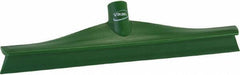 Vikan - 15-3/4" Rubber Blade Floor Squeegee - Single Edge, Green, Plastic Holder - A1 Tooling