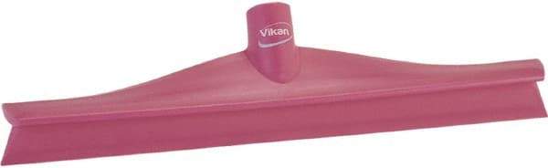 Vikan - 15-3/4" Rubber Blade Floor Squeegee - Single Edge, Pink, Plastic Holder - A1 Tooling