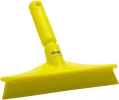 Vikan - 9.84" Rubber Blade Bench Squeegee - Single Edge, Yellow, Plastic Holder - A1 Tooling