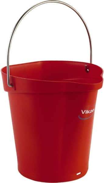 Vikan - 1-1/2 Gal, Polypropylene Round Red Single Pail with Pour Spout - Handle Included - A1 Tooling