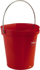 Vikan - 1-1/2 Gal, Polypropylene Round Red Single Pail with Pour Spout - Handle Included - A1 Tooling