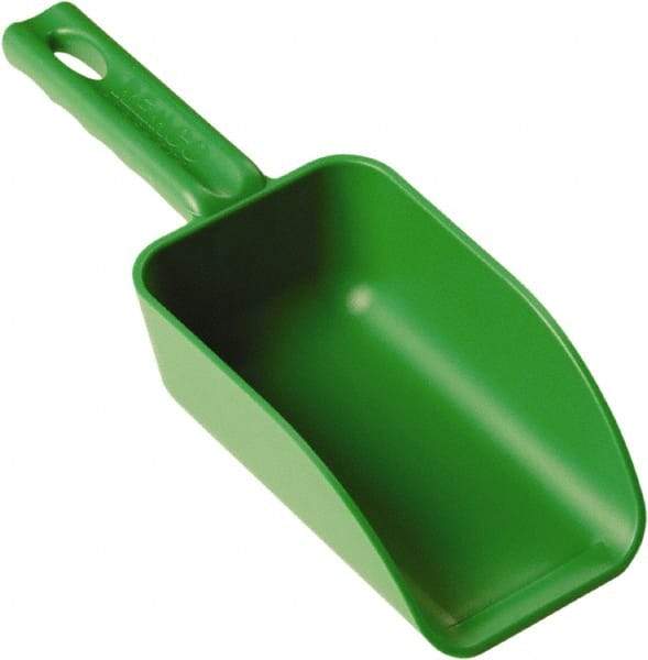 Remco - 16 oz Green Polypropylene Flat Bottom Scoop - 3.2" Wide x 2" Deep Bowl, 10.4" OAL - A1 Tooling