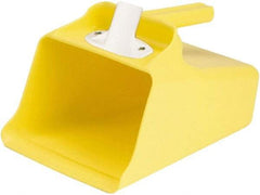 Remco - 128 oz Yellow Polypropylene Flat Bottom Scoop - 8.7" Wide x 7.3" Deep Bowl, 11" OAL - A1 Tooling