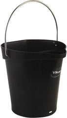 Vikan - 1-1/2 Gal, Polypropylene Round Black Single Pail with Pour Spout - Handle Included - A1 Tooling