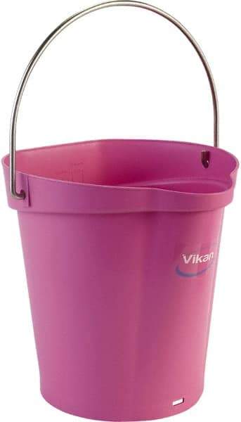 Vikan - 1-1/2 Gal, Polypropylene Round Pink Single Pail with Pour Spout - Handle Included - A1 Tooling