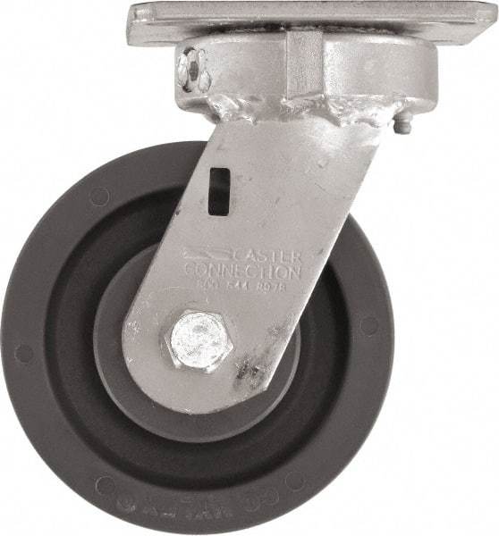 Caster Connection - 5" Diam x 2" Wide x 6-1/2" OAH Top Plate Mount Swivel Caster - High Grade Nylon, 1,200 Lb Capacity, Sealed Precision Ball Bearing, 4 x 4-1/2" Plate - A1 Tooling