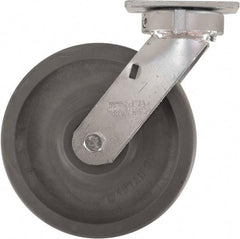 Caster Connection - 8" Diam x 2" Wide x 9-1/2" OAH Top Plate Mount Swivel Caster - High Grade Nylon, 2,000 Lb Capacity, Sealed Precision Ball Bearing, 4 x 4-1/2" Plate - A1 Tooling