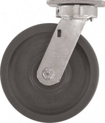 Caster Connection - 8" Diam x 2" Wide x 9-1/2" OAH Top Plate Mount Swivel Caster - High Grade Nylon, 2,000 Lb Capacity, Sealed Precision Ball Bearing, 4 x 4-1/2" Plate - A1 Tooling