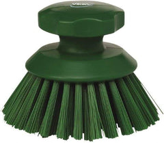 Vikan - 1-1/2" Bristle Length, Polyester Food Service Brush - 3-3/4" Long x 5" Wide Head, 5" OAL, Green, Polypropylene Block - A1 Tooling