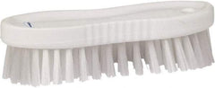 Vikan - 1" Bristle Length, Polyester Scrub Brush - 6-1/4" Long x 7" Wide Head, 7" OAL, White, Polypropylene Block - A1 Tooling