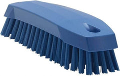 Vikan - 1" Bristle Length, Polyester Scrub Brush - 6-1/4" Long x 7" Wide Head, 7" OAL, Blue, Polypropylene Block - A1 Tooling