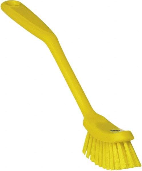 Vikan - 1" Bristle Length, Polyester Food Service Brush - 2-7/8" Long x 1" Wide Head, 11" OAL, Yellow, Polypropylene Block - A1 Tooling