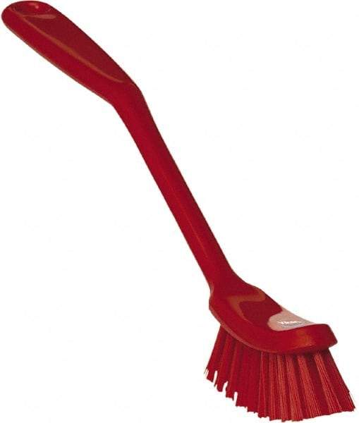 Vikan - 1" Bristle Length, Polyester Food Service Brush - 2-7/8" Long x 1" Wide Head, 11" OAL, Red, Polypropylene Block - A1 Tooling