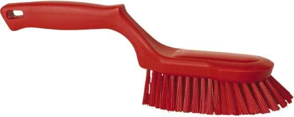 Vikan - 1-1/2" Bristle Length, Polyester Scrub Brush - 5-5/8" Long x 5" Wide Head, 13-1/2" OAL, Red, Polypropylene Block - A1 Tooling