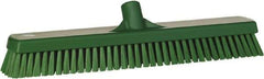 Vikan - 1.8" Bristle Length, Polyester Scrub Brush - 18" Long x 2-1/2" Wide Head, 19" OAL, European Threaded Handle, Green, Polypropylene Block - A1 Tooling