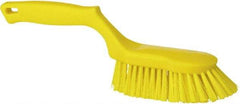 Vikan - 1-1/2" Bristle Length, Polyester Scrub Brush - 5-5/8" Long x 5" Wide Head, 13-1/2" OAL, Yellow, Polypropylene Block - A1 Tooling