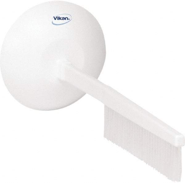 Vikan - 2-3/4" Bristle Length, Polyester Cleaning & Finishing Brush - 8" Long x 2-3/4" Wide Head, 20" OAL, White, Polypropylene Block - A1 Tooling