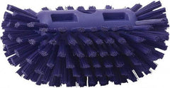 Vikan - 1-1/2" Bristle Length, Polyester Utility Scrub Brush - 5-1/2" Wide Head, 8" OAL, European Threaded Handle, Purple, Polypropylene Block - A1 Tooling