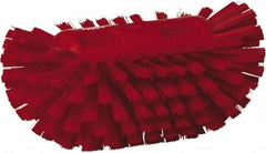 Vikan - 1-1/2" Bristle Length, Polyester Utility Scrub Brush - 5-1/2" Wide Head, 8" OAL, European Threaded Handle, Red, Polypropylene Block - A1 Tooling