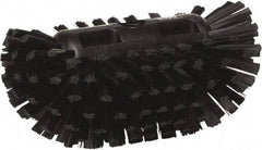 Vikan - 1-1/2" Bristle Length, Polyester Utility Scrub Brush - 5-1/2" Wide Head, 8" OAL, European Threaded Handle, Black, Polypropylene Block - A1 Tooling