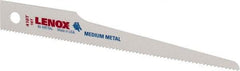 Lenox - 4" Long x 1/2" Thick, Bi-Metal Reciprocating Saw Blade - Straight Profile, 18 TPI, Toothed Edge - A1 Tooling