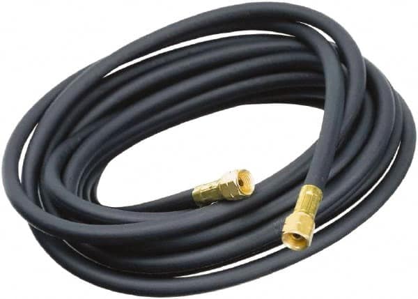 Sievert - 1/4" Inside x 9/16" Outside Diam, Grade Commercial Welding Hose - Black, 10' Long, Standard Nozzle Style, 75 psi Working Pressure - A1 Tooling