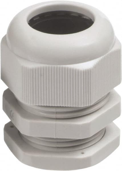 Canfield Connector - 0.079 to 0.236" Cable Capacity, Liquidtight, Straight Strain Relief Cord Grip - 3/8 NPT Thread, 1.614" Long, Nylon - A1 Tooling