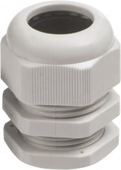 Canfield Connector - 0.197 to 0.354" Cable Capacity, Liquidtight, Straight Strain Relief Cord Grip - 1/2 NPT Thread, 1.693" Long, Nylon - A1 Tooling