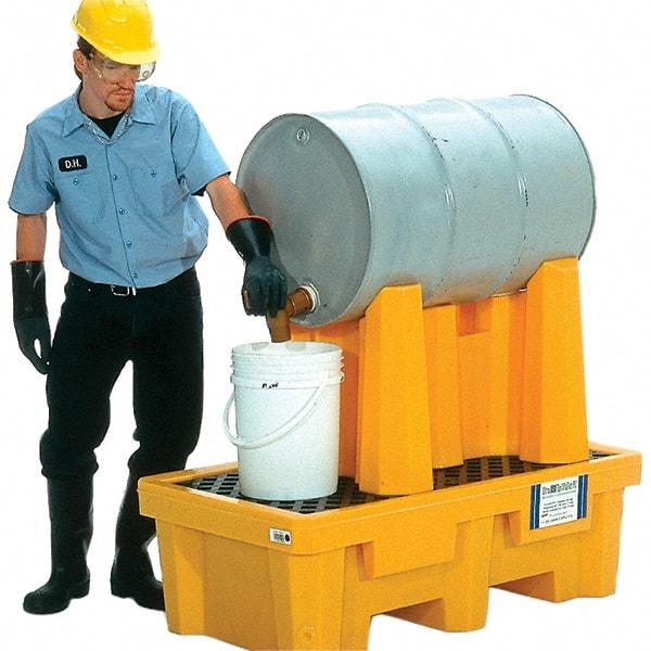 UltraTech - 66 Gal Sump, 750 Lb Capacity, 1 Drum, Polyethylene P1 Drum Rack Containment System - 52" Long x 29" Wide x 49-1/2" High, Two-Tier Drum Configuration - A1 Tooling