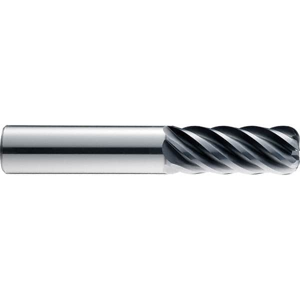 SGS - 3/4", 6 Flute, Single End, Solid Carbide, 1/4" Corner Radius End Mill - 6" OAL, 41° Helix, 1" LOC, Right Hand Cut - A1 Tooling