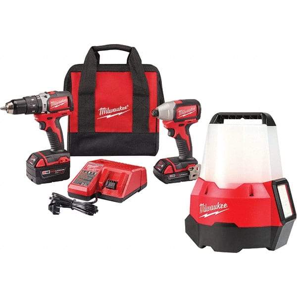 Milwaukee Tool - 18 Volt Cordless Tool Combination Kit - Includes 1/2" Brushless Hammer Drill/Driver & Brushless 1/4" Impact Driver, Lithium-Ion Battery Included - A1 Tooling