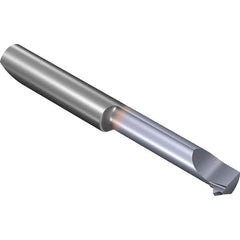 Vargus - 16mm Cutting Depth, 4mm Diam, Internal Thread, Solid Carbide, Single Point Threading Tool - TiCN Finish, 35mm OAL, 4mm Shank Diam, 0.9mm Projection from Edge, 0.8mm Max Pitch, 60° Profile Angle - Exact Industrial Supply