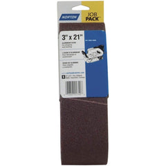 Norton - 3" Wide x 21" OAL, 220 Grit, Aluminum Oxide Abrasive Belt - A1 Tooling