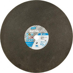 Norton - 16" 24 Grit Aluminum Oxide Cutoff Wheel - 1/8" Thick, 1" Arbor, 4,800 Max RPM, Use with Gas Powered Saws - A1 Tooling