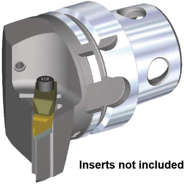 Kennametal - Left Hand Cut, Size KM4X63, VCGR160408 & VPGR332 Insert Compatiblity, External Modular Turning & Profiling Cutting Unit Head - 43mm Ctr to Cutting Edge, 70mm Head Length, Through Coolant, Series Top Notch - A1 Tooling