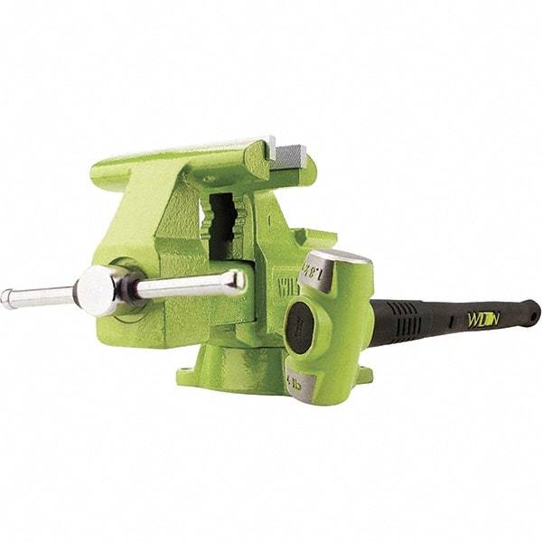 Wilton - 6-1/2" Jaw Width x 5-1/2" Jaw Opening Capacity, 3-13/16" Throat Depth, Bench & Pipe Combination Vise - 1/8 to 2-1/2" Pipe Capacity, Swivel Base, Bolt Down Attachment, Iron - A1 Tooling