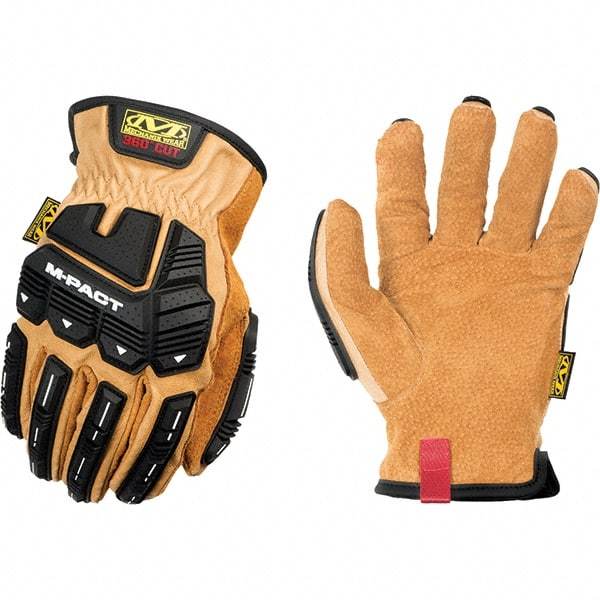 Mechanix Wear - Size S, ANSI Cut Lvl A9, Genuine Leather Cut & Puncture Resistant Gloves - Elastic Cuff, Black, Paired - A1 Tooling