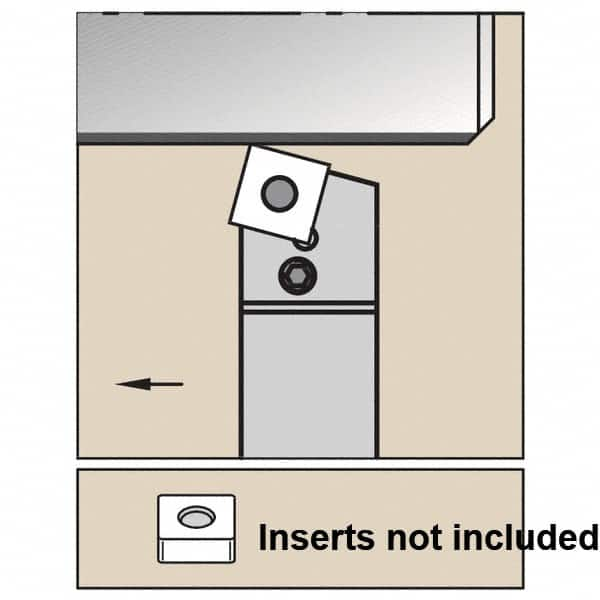Kennametal - PSBN, Left Hand Cut, 15° Lead Angle, 20mm Shank Height x 20mm Shank Width, Negative Rake Indexable Turning Toolholder - 125mm OAL, SN.. 120408 Insert Compatibility, Series PSBN - A1 Tooling