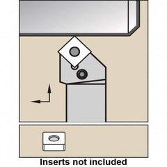 Kennametal - PSSN, Right Hand Cut, 45° Lead Angle, 20mm Shank Height x 20mm Shank Width, Negative Rake Indexable Turning Toolholder - 125mm OAL, SN..090308 Insert Compatibility, Series PSSN - A1 Tooling