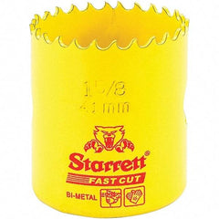 Starrett - 1-5/8" Diam, 1-5/8" Cutting Depth, Hole Saw - High Speed Steel Saw, Toothed Edge - A1 Tooling