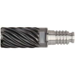 Kennametal - 16" Diam, 24mm LOC, 11 Flute 4mm Corner Radius End Mill Head - Solid Carbide, AlTiN Finish, Duo-Lock 16 Connection, Spiral Flute, 36° Helix - A1 Tooling