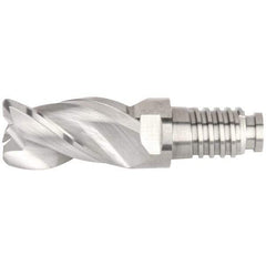 Kennametal - 20" Diam, 30mm LOC, 3 Flute 5mm Corner Radius End Mill Head - Solid Carbide, Uncoated, Duo-Lock 20 Connection, Spiral Flute, 38° Helix, Centercutting - A1 Tooling