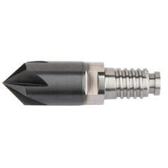 Kennametal - 12mm Diam, 3mm LOC, 5mm Chamfer Width, 5 Flute 60° Corner Chamfer - Solid Carbide, AlTiN Finish, Duo-Lock 12 Connection, Spiral Flute, 0° Helix - A1 Tooling