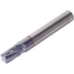 Vargus - 2-1/2 - 8 NPTF, 19.6mm Cutting Diam, 4 Flute, Solid Carbide Helical Flute Thread Mill - Internal/External Thread, 33.34mm LOC, 102mm OAL, 20mm Shank Diam - Exact Industrial Supply