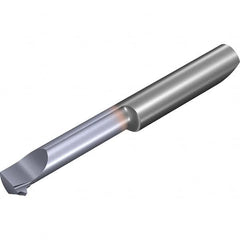 Vargus - 16mm Cutting Depth, 28 Max TPI, 6.5mm Diam, Internal Thread, Solid Carbide, Single Point Threading Tool - TiCN Finish, 42mm OAL, 6mm Shank Diam, 2.9mm Projection from Edge, 55° Profile Angle - Exact Industrial Supply