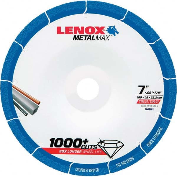 Lenox - Depressed-Center Wheels Wheel Diameter (Inch): 7 Wheel Thickness (Decimal Inch): 0.0600 - A1 Tooling