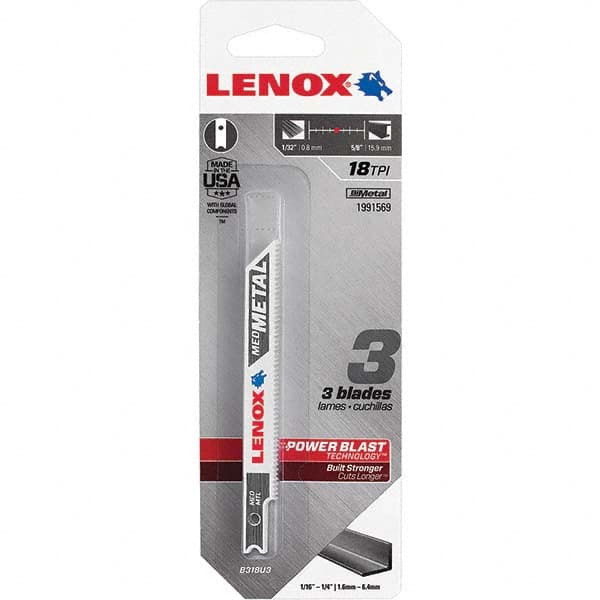 Lenox - Jig Saw Blades Blade Material: Bi-Metal Blade Length (Inch): 3-5/8 - A1 Tooling